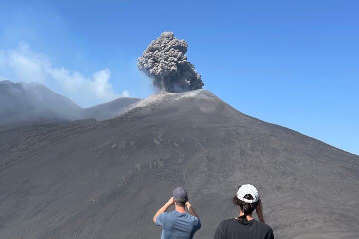 Explosion from the North East Crater admired together with our guests during the excursion
