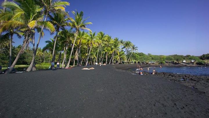 The Black Sand Beach at Punaluu