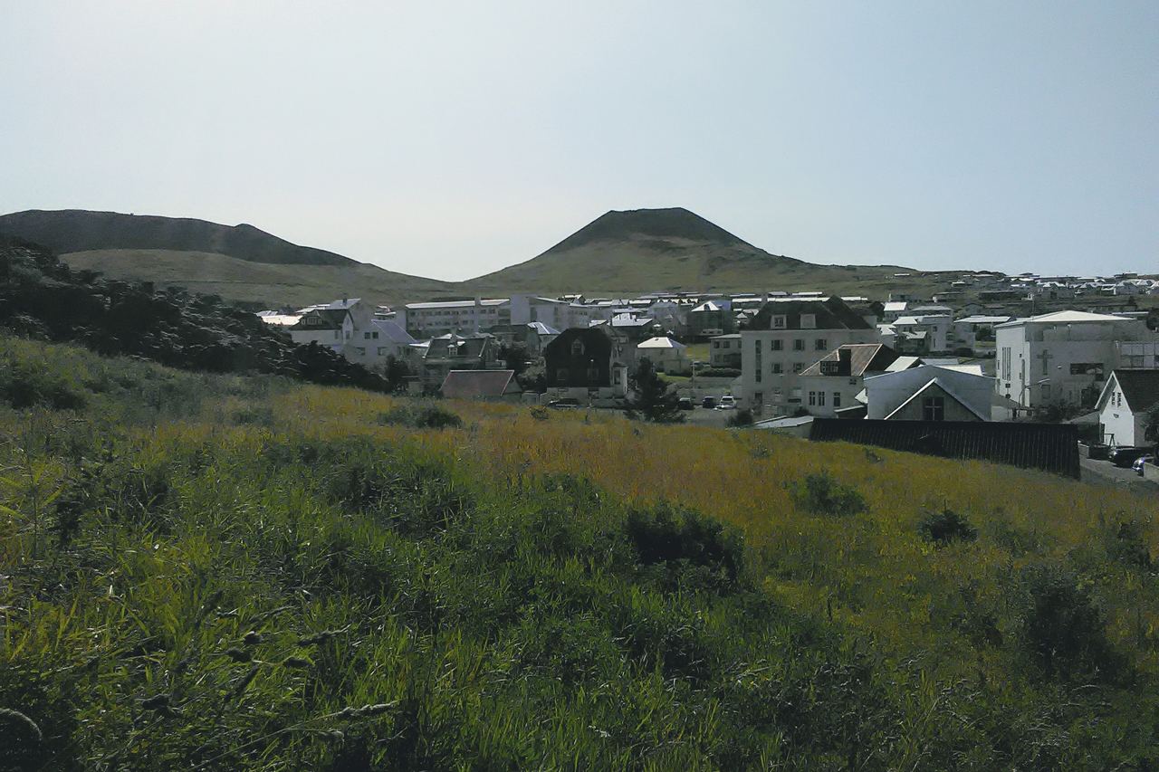 The Eldfellshraun lava field on Heimaey, the flow left by the 1973 Eldfell eruption at the edge of the town