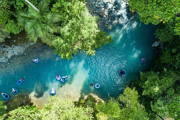 Rio Celeste Tubing with Rio Celeste Nature from the Katira Base
