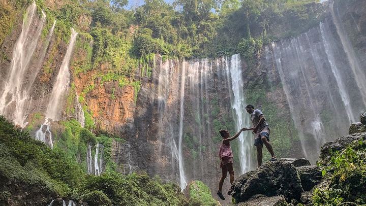 Tumpak Sewu Waterfall from the bottom
