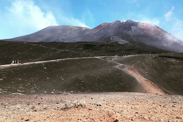 Etna Summit Craters at 2,900 m, a Lava Cave and Alcantara, from Taormina