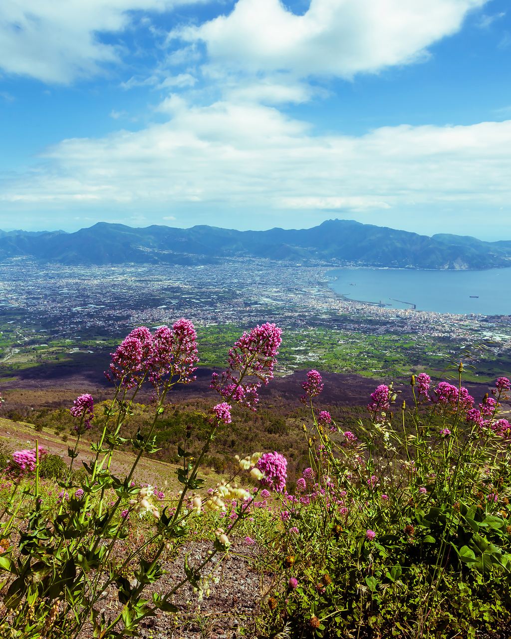 Loose volcanic gravel underfoot on the path to the Vesuvius crater