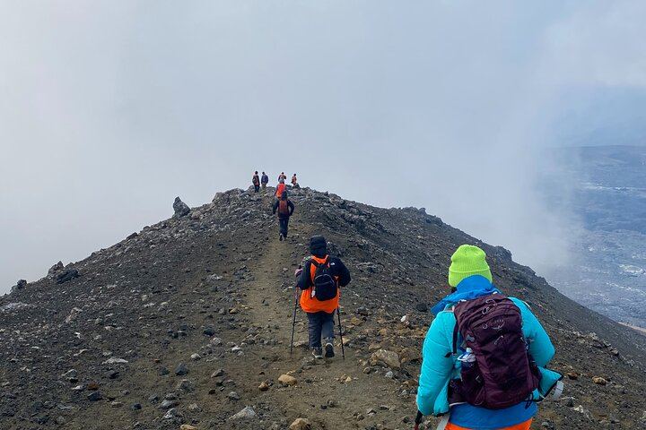 Volcano Hike and Blue Lagoon Including Admission Small Group Tour