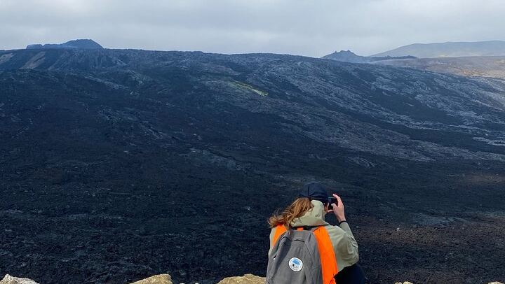 Volcano Hike and Blue Lagoon Including Admission Small Group Tour
