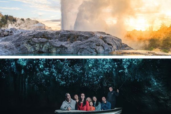 Waitomo Glowworms and Te Puia in One Day: Underground Lights, Then the Geyser