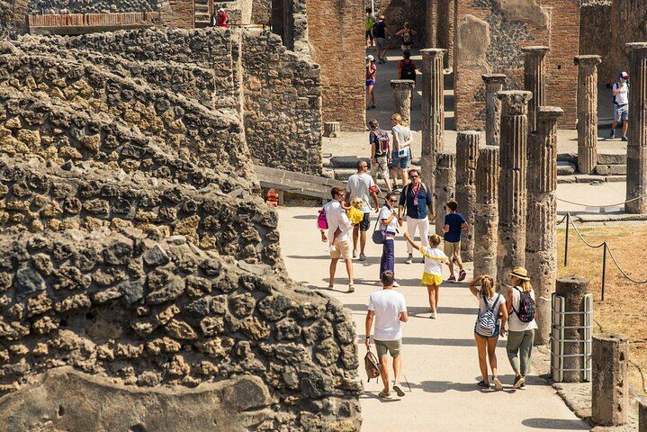 Walking along the ruins