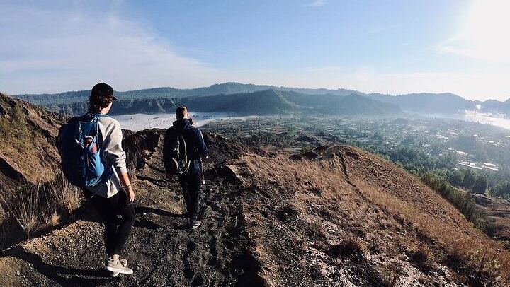 Walking circle the crater of Mount Batur