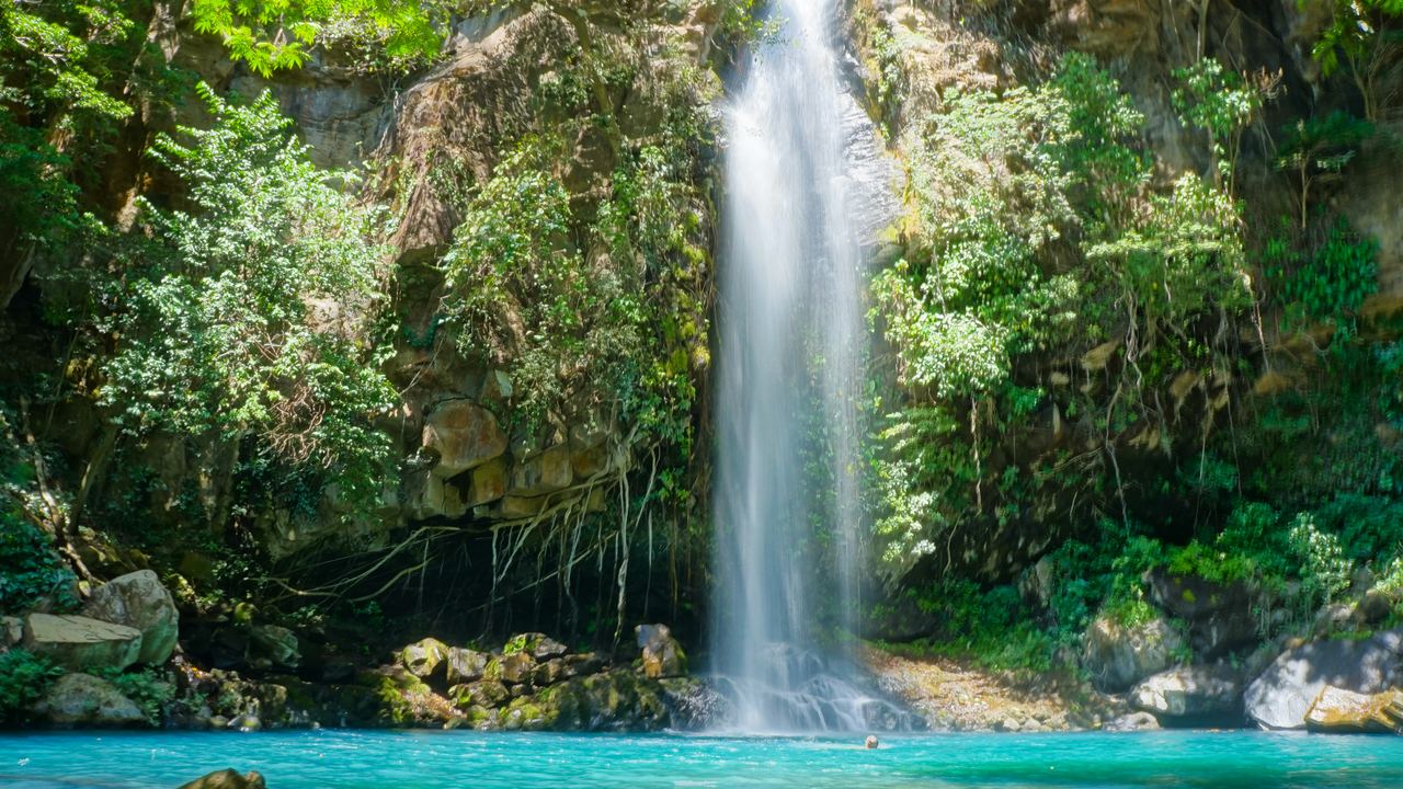 A waterfall in Rincón de la Vieja Volcano National Park, Guanacaste, Costa Rica