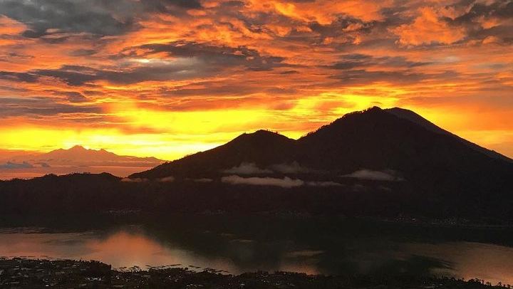 What amazing sunrise from top of Mount Batur