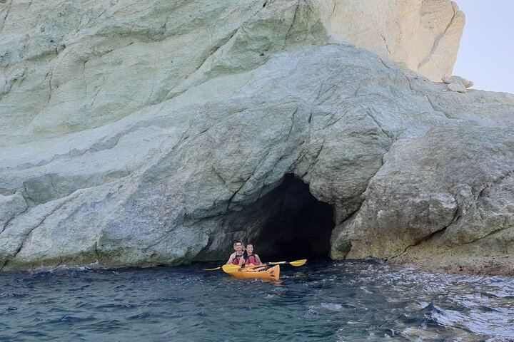 White beach cave - Santorini Sea Kayak