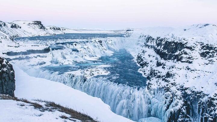 Winter at Gullfoss falls